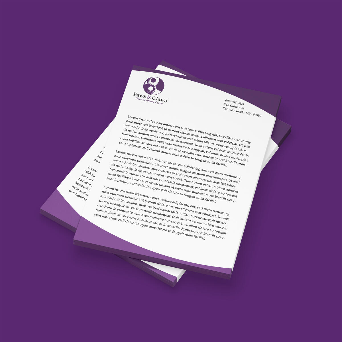 Paws and Claws letterhead